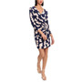 Women's Printed Ruched Twist-Front Mini Dress