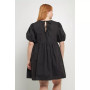 Women's Plus size  Asymmetrical Baby doll Mini with Back Spaghetti Ties
