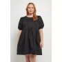 Women's Plus size  Asymmetrical Baby doll Mini with Back Spaghetti Ties