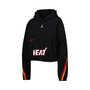 Women's Brand Black Miami Heat Courtside Statement Edition Pullover Hoodie