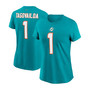 Women's Tua Tagovailoa Aqua Miami Dolphins Name Number T-shirt