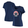 Women's Navy Washington Wizards Primary Team Logo V-Neck T-shirt