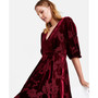 Petite Velvet Burnout Faux-Wrap Dress