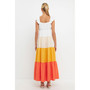 Women's Sunset Colorblock Maxi Dress