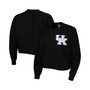 Women's Black Kentucky Wildcats Back To Reality Colorblock Pullover Sweatshirt