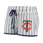 Women's White Minnesota Twins Vigor Pinstripe Sleep Short