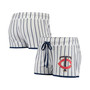 Women's White Minnesota Twins Vigor Pinstripe Sleep Short