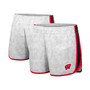 Women's White, Black Wisconsin Badgers The Plastics Geo Print Shorts