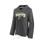 Women's Branded Heather Charcoal New Orleans Saints First Team Cropped Lightweight Hooded Top