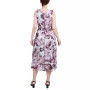 Petite Sleeveless Chiffon Belted Dress