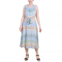 Petite Sleeveless Chiffon Belted Dress