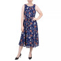 Petite Sleeveless Chiffon Belted Dress