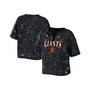 Women's Black San Francisco Giants Notch Neck Tie-Dye T-shirt
