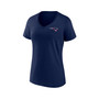 Women's Branded Navy New England Patriots Plus Size Mother's Day #1 Mom V-Neck T-shirt