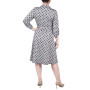 Petite 3/4 Sleeve Roll Tab Shirtdress
