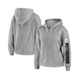 Women's Heathered Gray Pittsburgh Steelers Full-Zip Hoodie