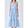 Women's Gingham Midi Dress