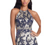 Petite Floral Halter-Neck Gown