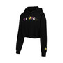 Women's Black Minnesota Vikings Cropped Pullover Hoodie