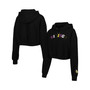 Women's Black Minnesota Vikings Cropped Pullover Hoodie
