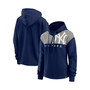 Women's Branded Navy New York Yankees Iconic Overslide Color-Block Quarter-Zip Hoodie