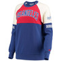 Women's Red-Royal Los Angeles Dodgers Baseline Raglan Historic Logo Pullover Sweatshirt