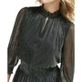 Women's Metallic Smocked-Waist A-Line Dress