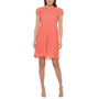 Petite Pleated-Tiered-Flutter-Sleeve Dress
