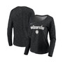 Women's Black Washington Wizards Tonal Performance Slub Long Sleeve T-shirt