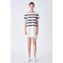 Women's Eyelet Striped Shift Dress