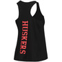 Women's Black Nebraska Huskers Essential 2-Hit Racerback Tank Top