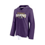 Women's Branded Heather Purple Baltimore Ravens First Team Cropped Lightweight Hooded Top