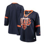 Women's Navy Chicago Bears Lead Game Lace-Up V-Neck 3/4 Sleeve T-shirt