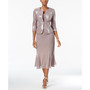 Petite Sequined A-Line Midi Dress and Jacket