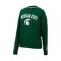Women's Heathered Green Michigan State Spartans Team Oversized Pullover Sweatshirt