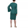 Petite Sheer-Sleeve Wrap Dress