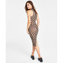 Women's Mesh Checkered Midi Dress, Created for Macy's
