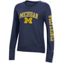 Women's Navy Michigan Wolverines University 2.0 Fleece Sweatshirt