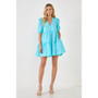 Women's V-neck Button Down Babydoll Dress