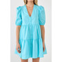 Women's V-neck Button Down Babydoll Dress