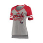 Women's Heathered Gray, Red Washington Capitals Goal Line Raglan T-shirt