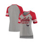 Women's Heathered Gray, Red Washington Capitals Goal Line Raglan T-shirt