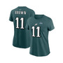Women's A.J. Brown Midnight Green Philadelphia Eagles Super Bowl LVII Name and Number T-shirt