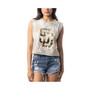 Women's White San Diego Padres Washed Muscle Tank Top