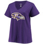 Women's Plus Size Lamar Jackson Purple Baltimore Ravens Name Number V-Neck T-shirt