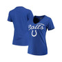 Women's Royal Indianapolis Colts Post Season V-Neck T-shirt