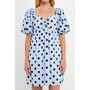 Women's Dotted Babydoll Mini Dress