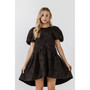 Women's Puff Sleeve Drop Waist Dress