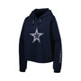 Women's Navy Dallas Cowboys Foil Sleeve Pullover Hoodie