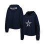 Women's Navy Dallas Cowboys Foil Sleeve Pullover Hoodie